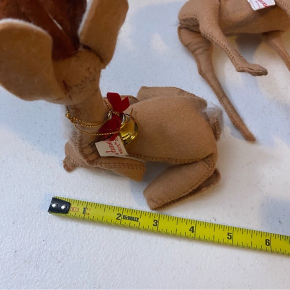 VTG Annalee Mobilitee Dolls Standing Sitting Deer Santa Hat Christmas - Picture 4 of 8